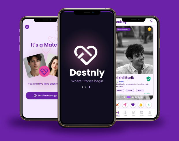 Destnly app screens